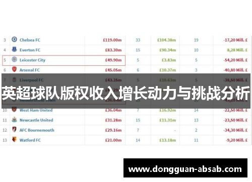 英超球队版权收入增长动力与挑战分析 英超球队版权收入增长动力与挑战分析